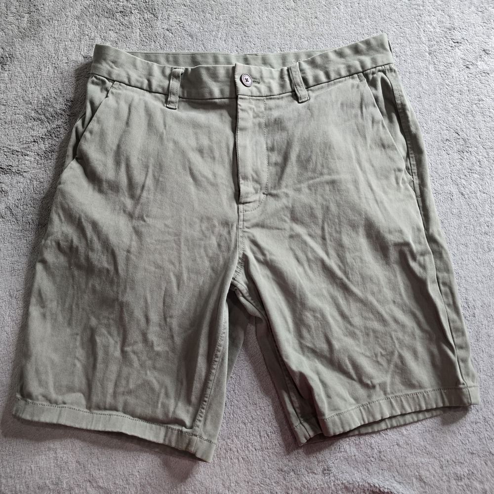Outerknown Chino Shorts Mens 31 Green S.E.A. 9" Inseam Beach Athletic Organic